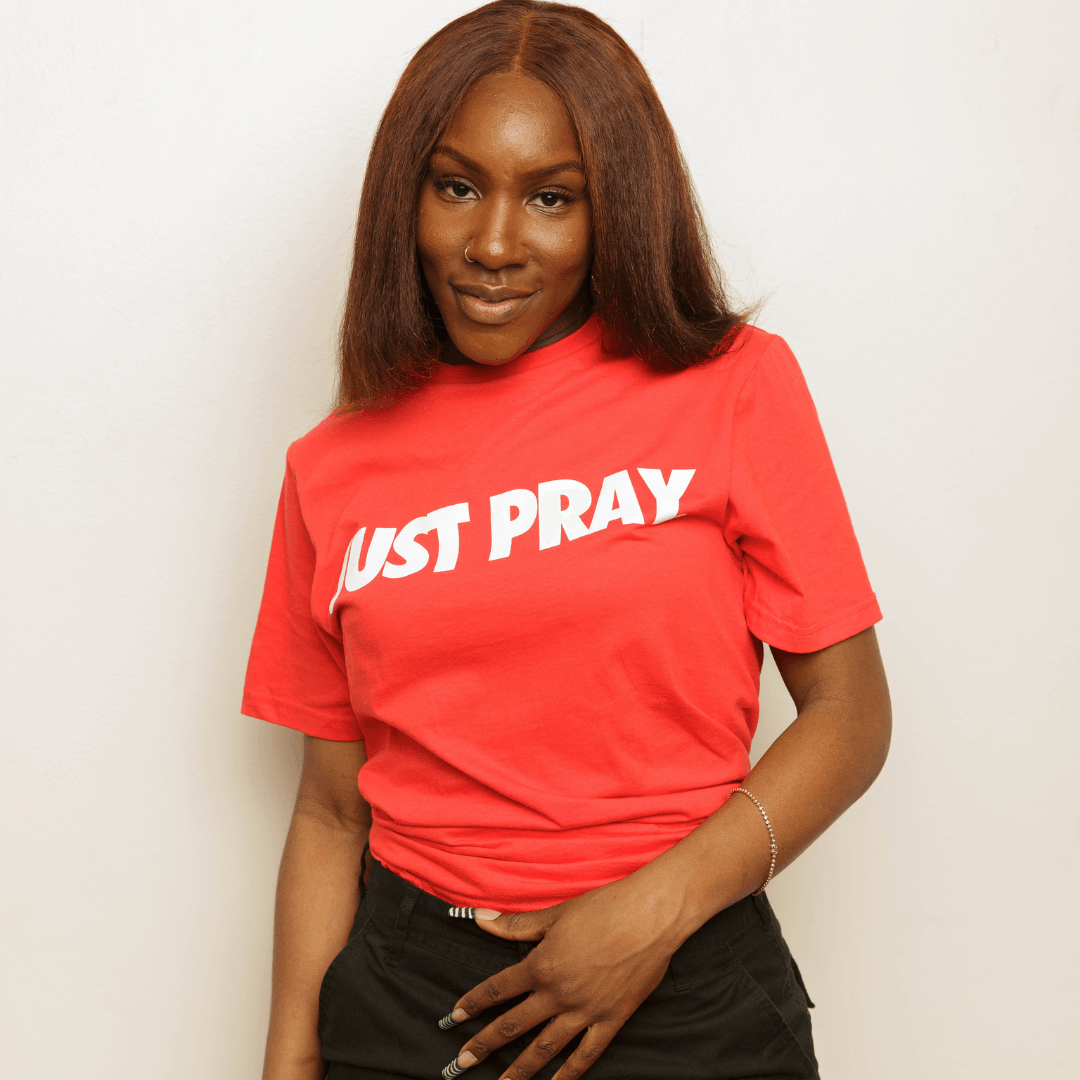 CLASSIC "JUST PRAY" TEE (RED/WHITE) - Just Pray Brand