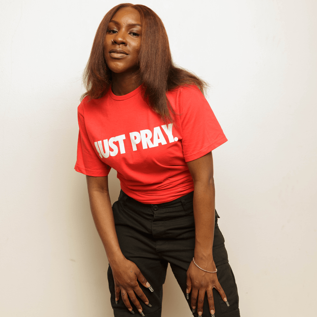 CLASSIC "JUST PRAY" TEE (RED/WHITE) - Just Pray Brand