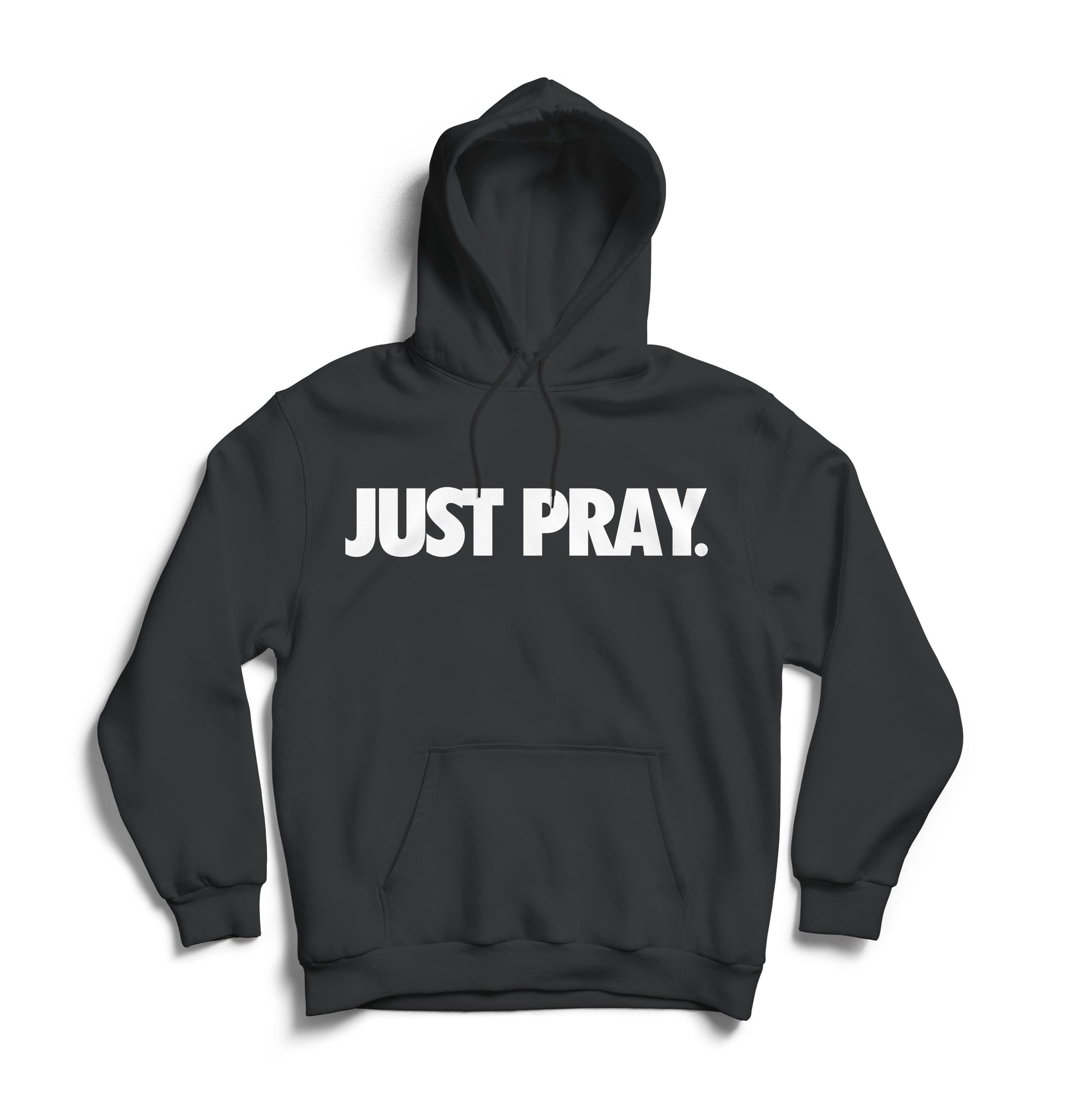 CLASSIC "JUST PRAY" HOODIE (BLACK/WHITE) - Just Pray Brand
