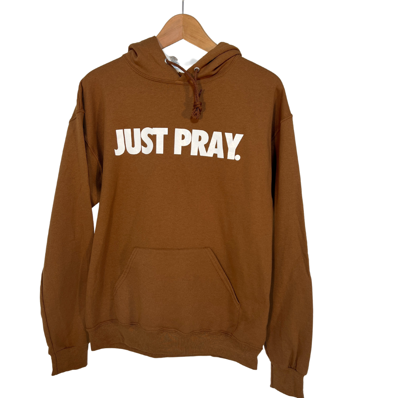 CLASSIC "JUST PRAY" HOODIE (MILK CHOCOLATE/WHITE)