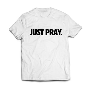 CLASSIC "JUST PRAY" TEE (WHITE/BLACK) - Just Pray Brand 