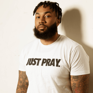 CLASSIC "JUST PRAY" TEE (WHITE/BLACK) - Just Pray Brand 