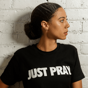 CLASSIC "JUST PRAY" TEE (BLACK/WHITE) - Just Pray Brand 