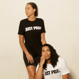 CLASSIC "JUST PRAY" TEE (BLACK/WHITE) - Just Pray Brand 